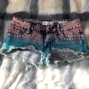 Bullhead frayed multi colored shorts